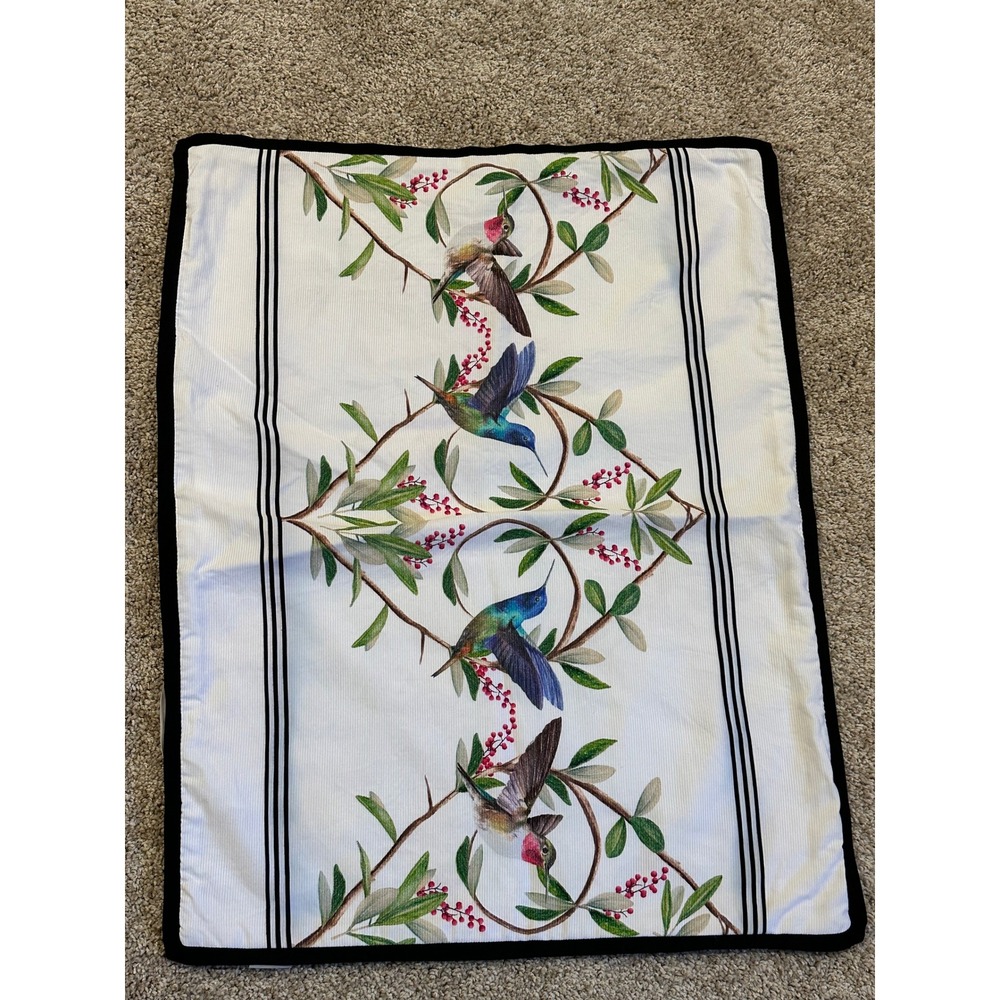 Vintage Ted Baker London Pillow Shams Covers Hummingbird‎ Botanical 100% Cotton